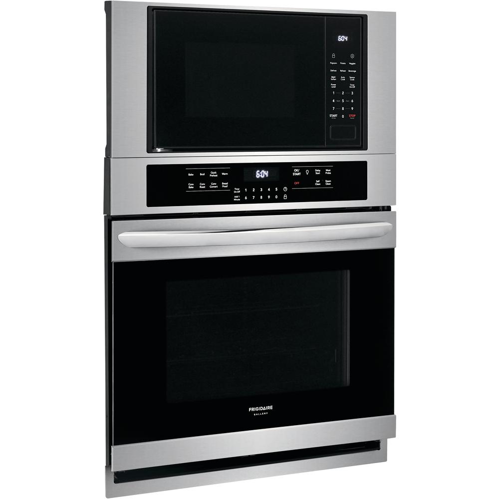 Frigidaire Gallery 30 In Electric True Convection Wall Oven With Built Microwave Stainless Steel Fgmc3066uf The Home Depot Electric True Convection Wall Oven With