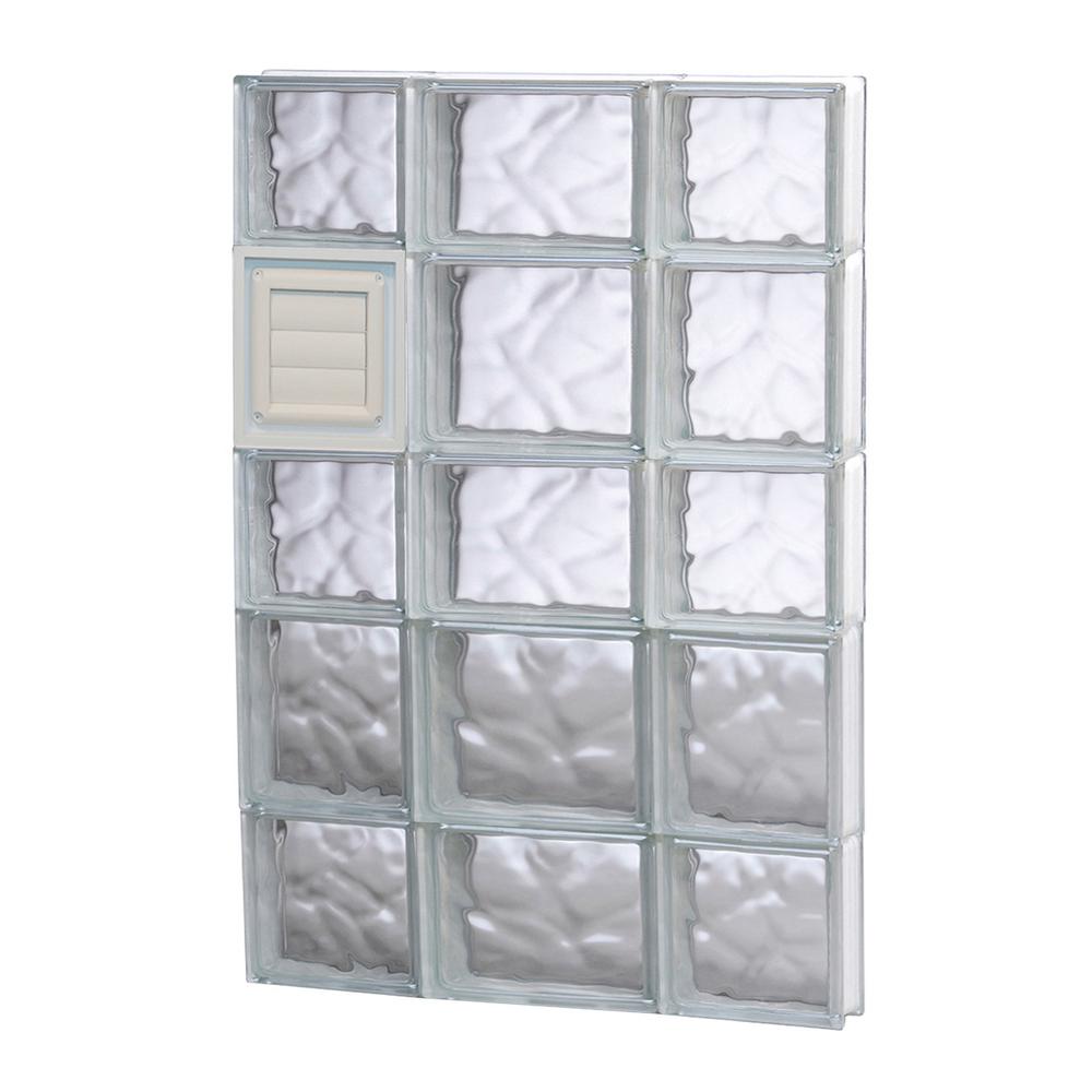 Clearly Secure 1925 In X 3275 In X 3125 In Frameless Wave Pattern Glass Block Window With 7043