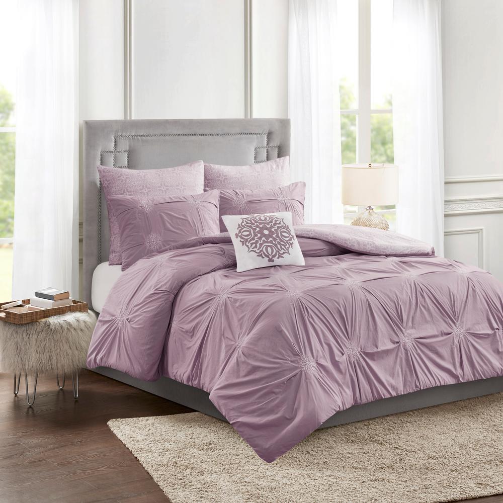 Unbranded Edna 6-Piece Lavender Solid Cotton Percale King/Cal King ...