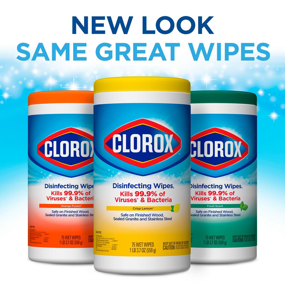 Pack Of 6 Clorox Disinfecting Wipes 75 Count Each Bleach Free
