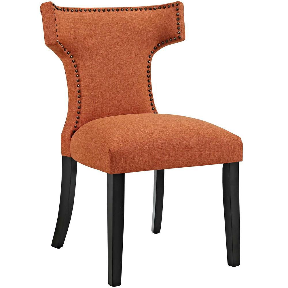 MODWAY Curve Orange Fabric Dining Chair-EEI-2221-ORA - The Home Depot