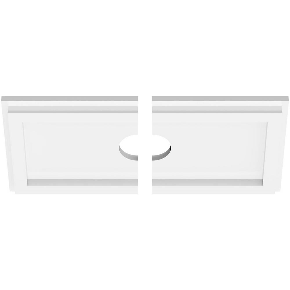 Ekena Millwork 14 In X 7 In X 1 In Rectangle Architectural Grade Pvc Contemporary Ceiling Medallion 2 Piece