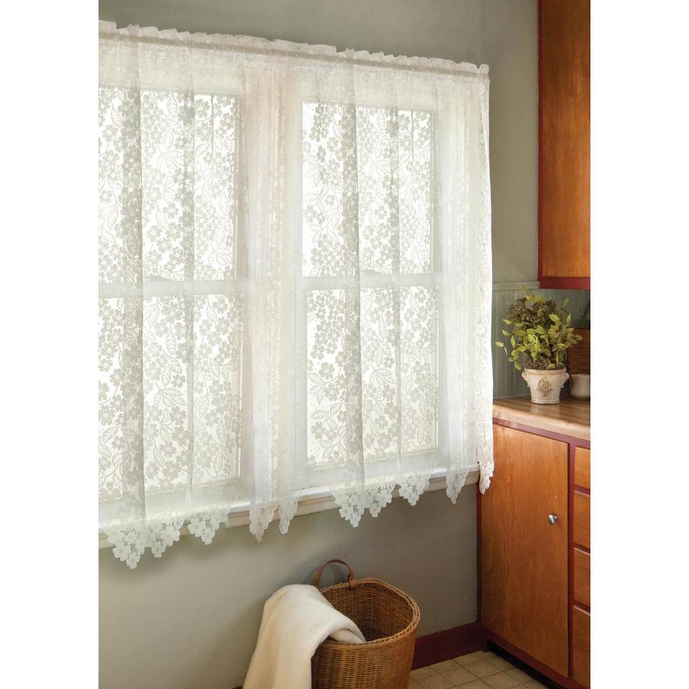 Heritage Lace Semi-Opaque Dogwood 55 in. L Polyester Valance in White ...