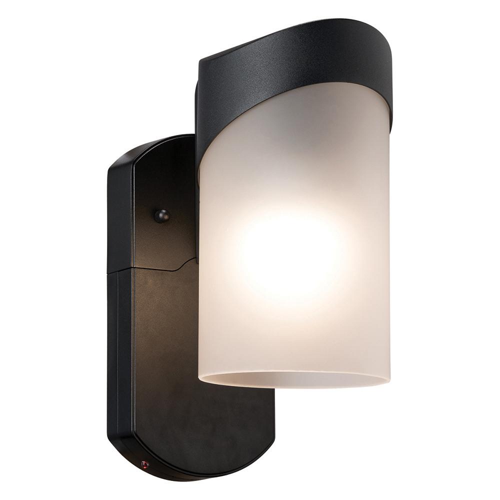 Maximus Contemporary Smart Security Companion Textured Black Motion Maximus Contemporary Smart Security Companion Textured Black Motion Activated Metal And Glass Outdoor Wall Mount Lantern