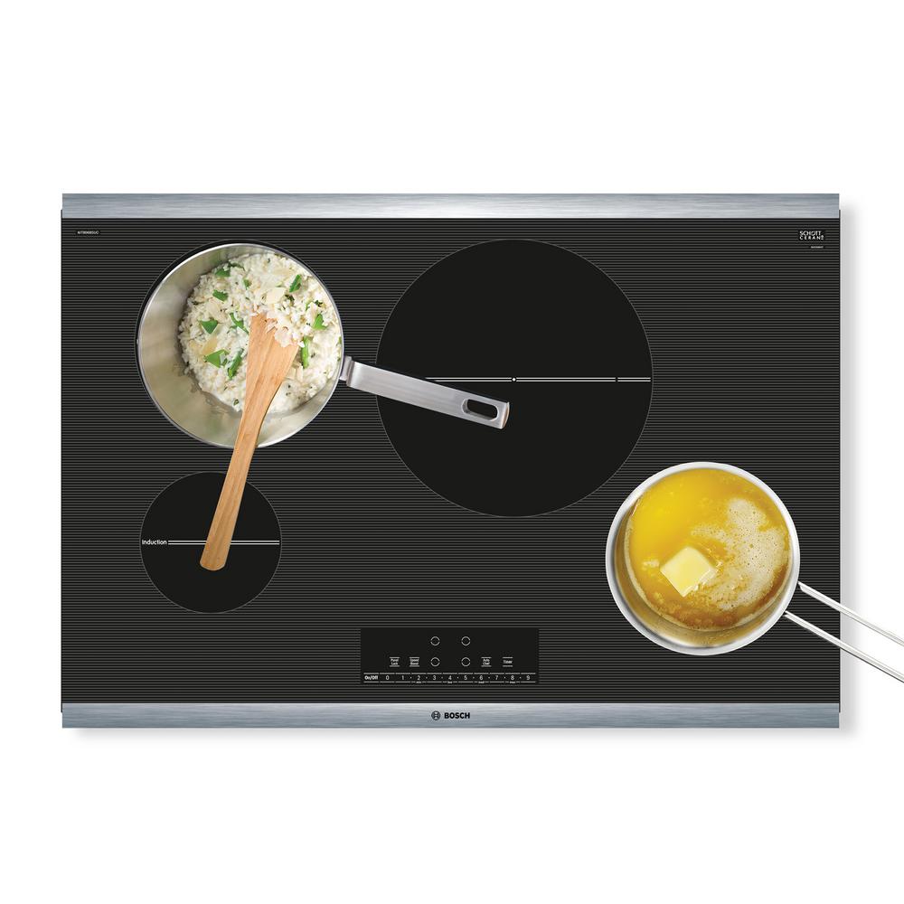 Bosch 800 Series 30 In Induction Cooktop Black With Stainless So Sku 1003282767