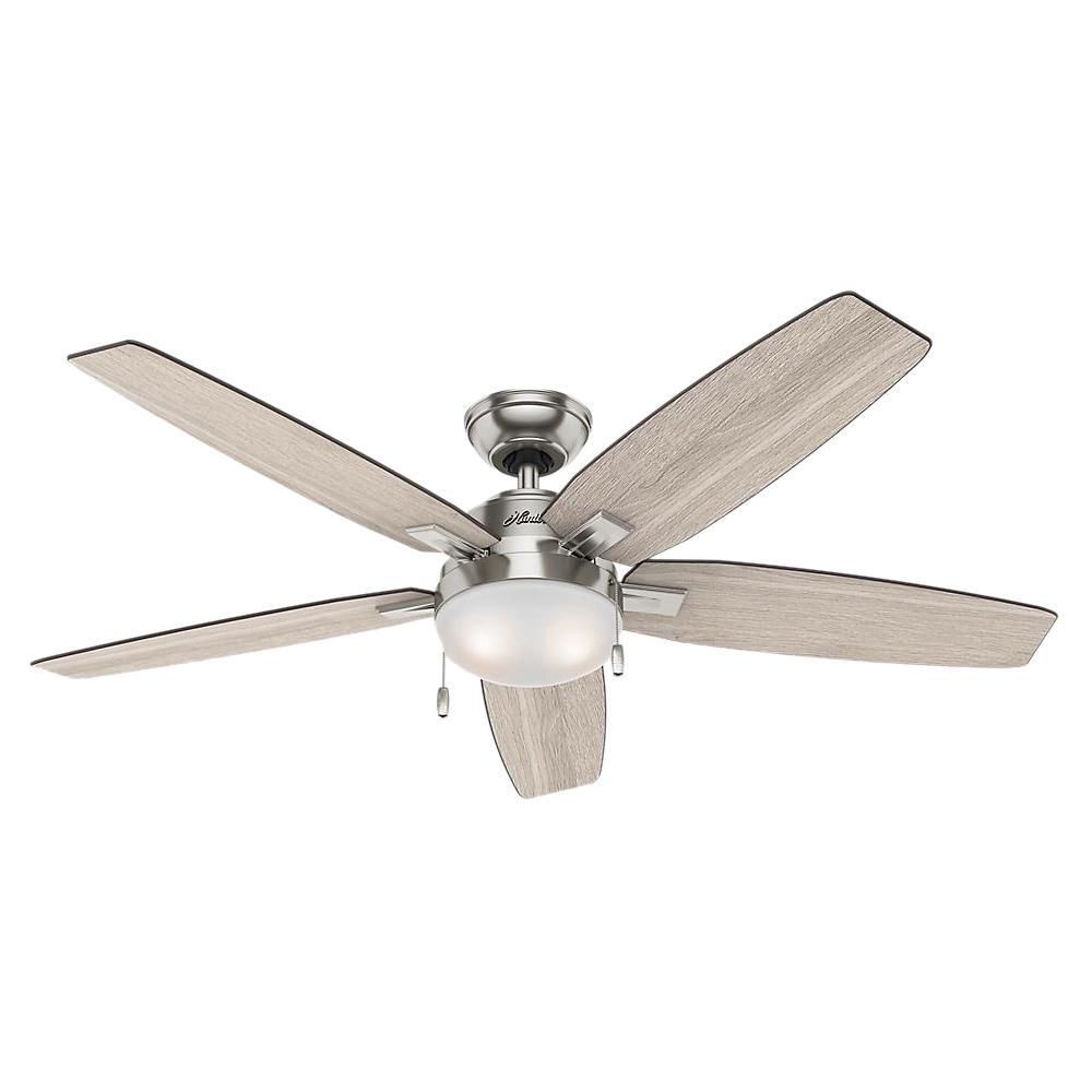 Hunter Antero 54 In Led Indoor Brushed, Home Depot Ceiling Fans With Remote