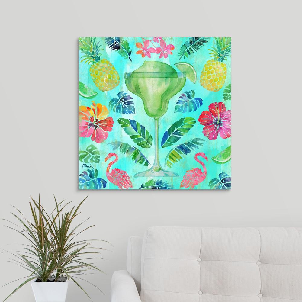 Poster Print Wall Art entitled Hot Tropical Flamingo II