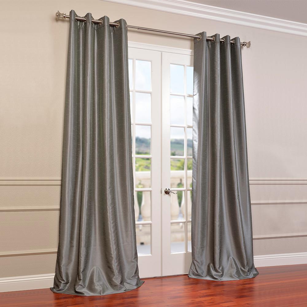 Exclusive Fabrics Furnishings Storm Grey Gray Grommet Blackout