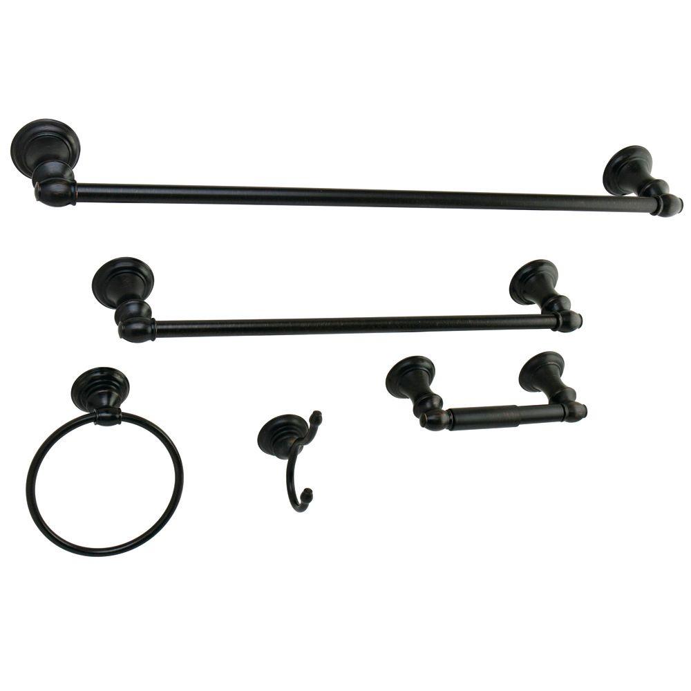 Kingston Brass 5 Piece Bathroom Accessory Set In Oil Rubbed Bronze