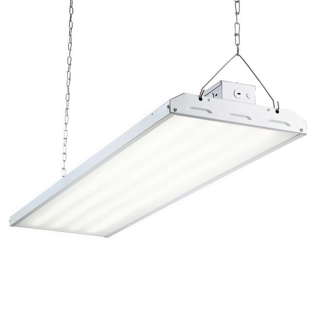 Metalux 4 Light 2 Ft X White High Output Fluorescent Bay 223 Watt 4 Ft White Integrated Led Backlit High Bay Hanging Light