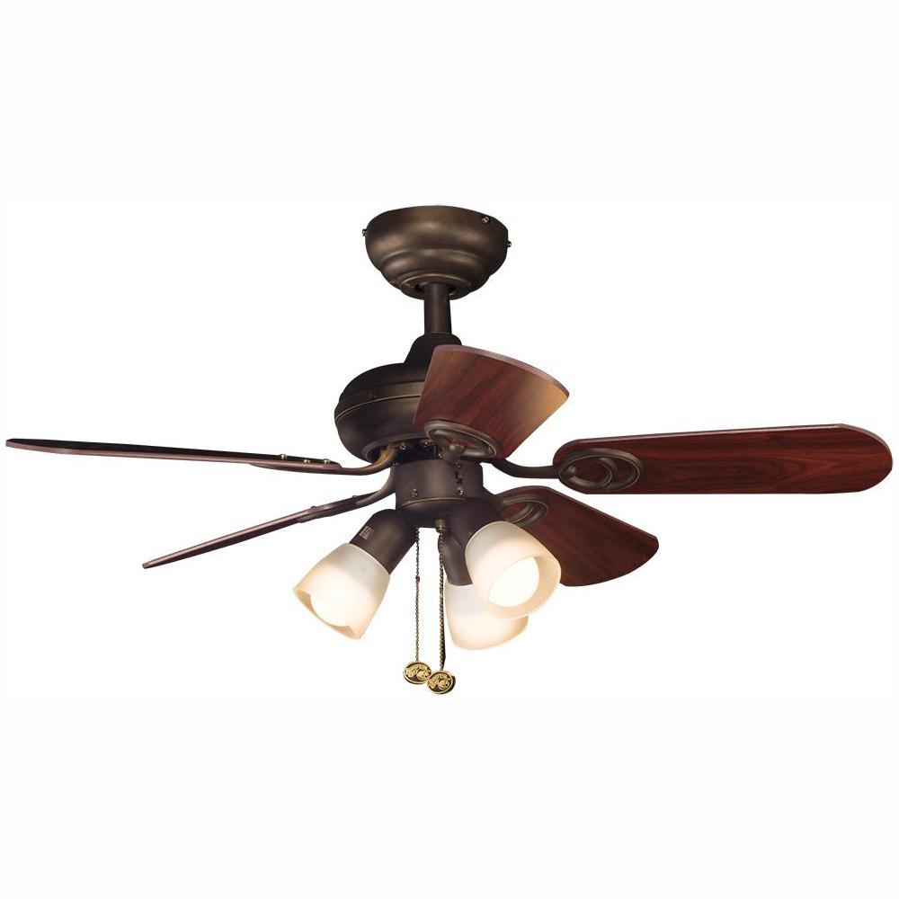 Hampton Bay San Marino 36 In Led Indoor Oil Rubbed Bronze Ceiling Fan With Light Kit