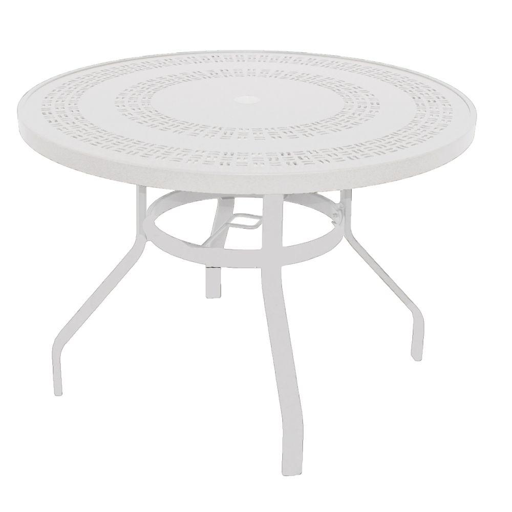 White - Aluminum - Patio Dining Tables - Patio Tables - The Home Depot