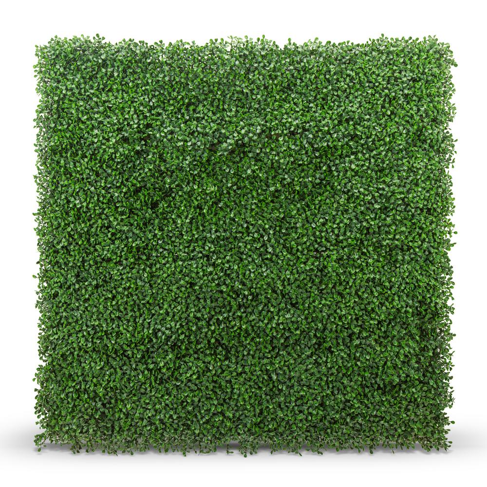 NATURAE DECOR 20 in. x 20 in. Boxwood Foliage Indoor/Outdoor Panels (4-Pack)