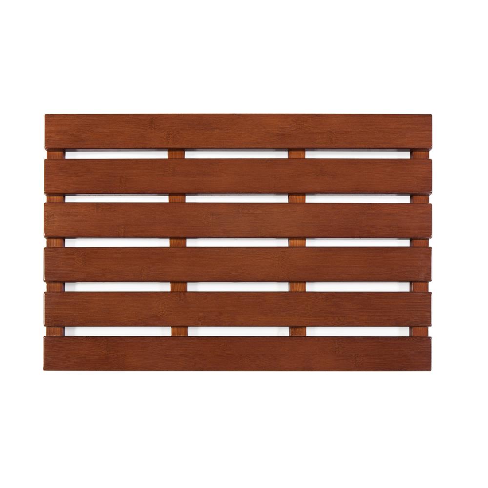 Anji Mountain Walnut 16 In X 24 In Bamboo Bath And Sauna Mat