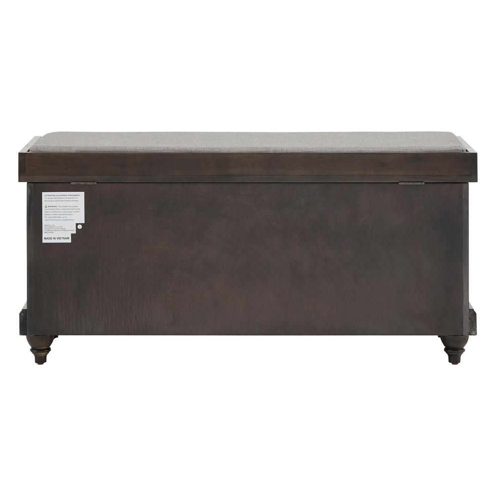 HomeSullivan 19 in. x 16 in. Antique Brown Storage Bench With Linen