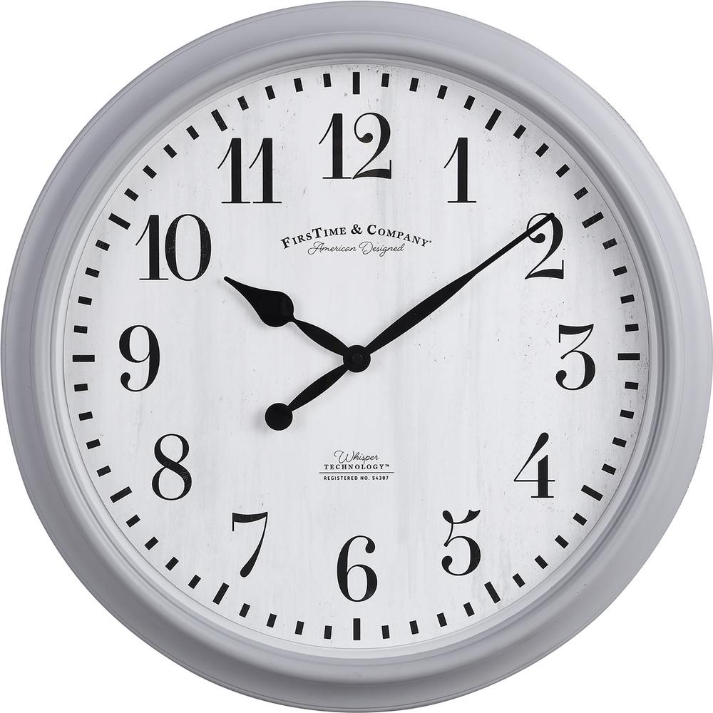 FirsTime & Co. Gray Avery Farmhouse Whisper Clock-31135 - The Home Depot