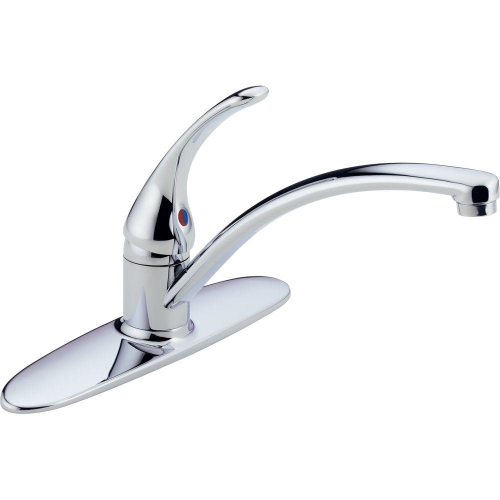 Delta Foundations Single Handle Standard Kitchen Faucet In Chrome B1310lf The Home Depot