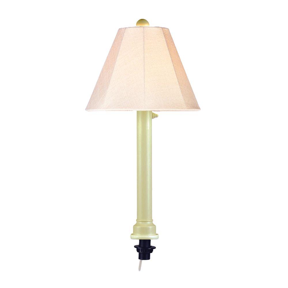 Patio Living Concepts Catalina 28 In Bisque Umbrella Outdoor Table Lamp With Antique Beige Linen Shade