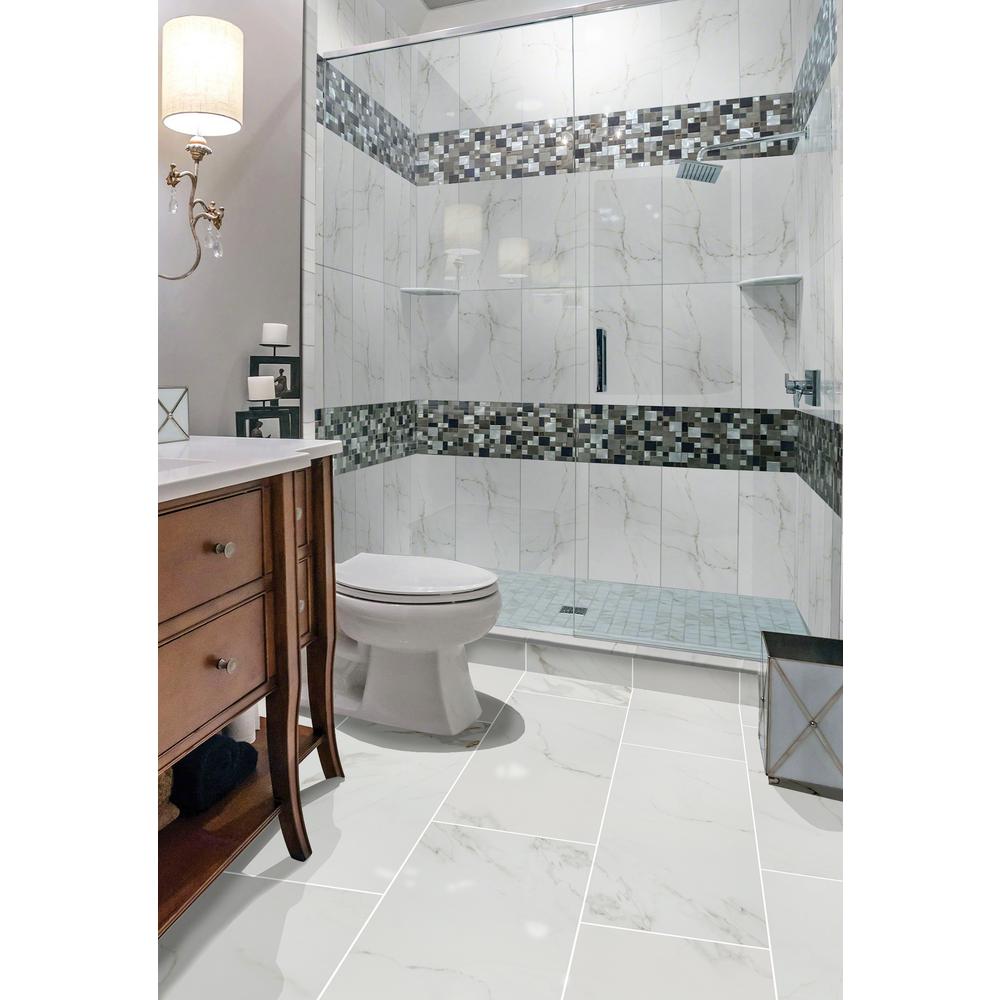 Home Decorators Collection Carrara, How To Install Porcelain Tile On Bathroom Wall