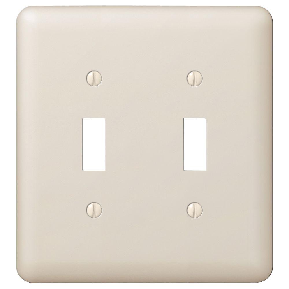 Hampton Bay Declan 2Toggle Wall Plate, Light Almond Steel935TTALHB The Home Depot