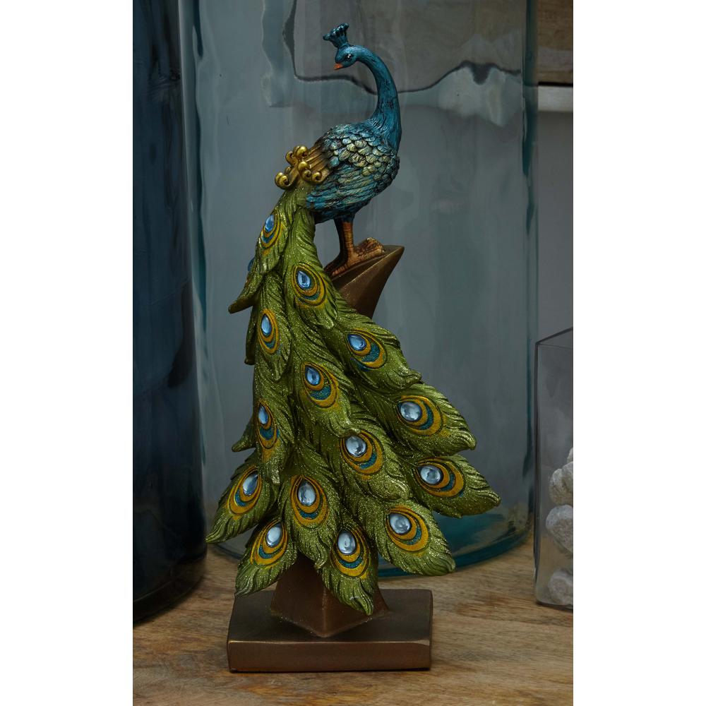 13 in Peacock  Decorative  Figurine in Textured Turquoise 