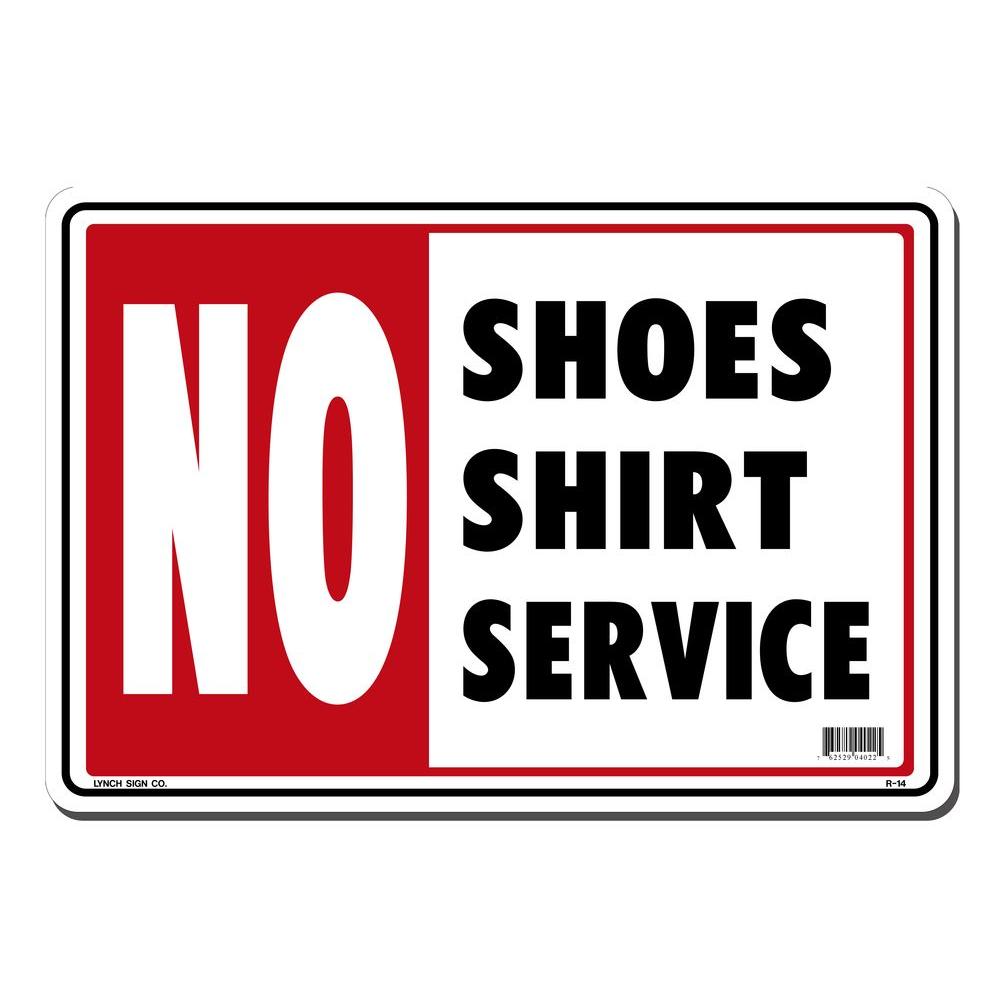 no shirt sign