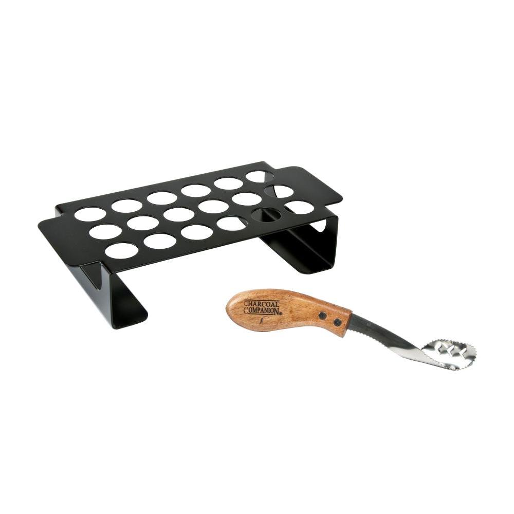 Charcoal Companion NonStick Chili Pepper Grill Rack and Corer Set