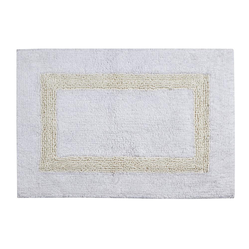 Hotel Collection White And Ivory 17 In X 24 In Cotton Bath Rug