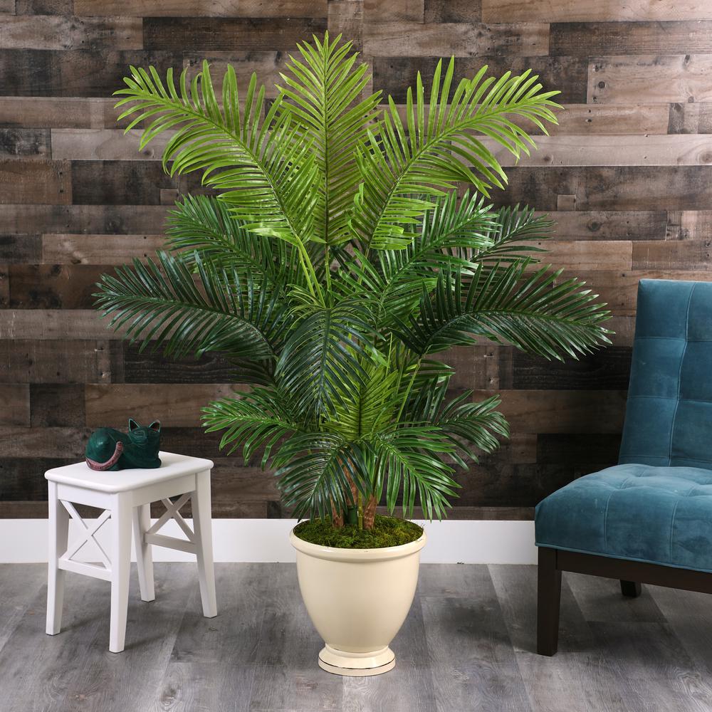Nearly Natural 5.5 ft. Hawaii Palm Artificial Tree in Decorative UrnT1264 The Home Depot