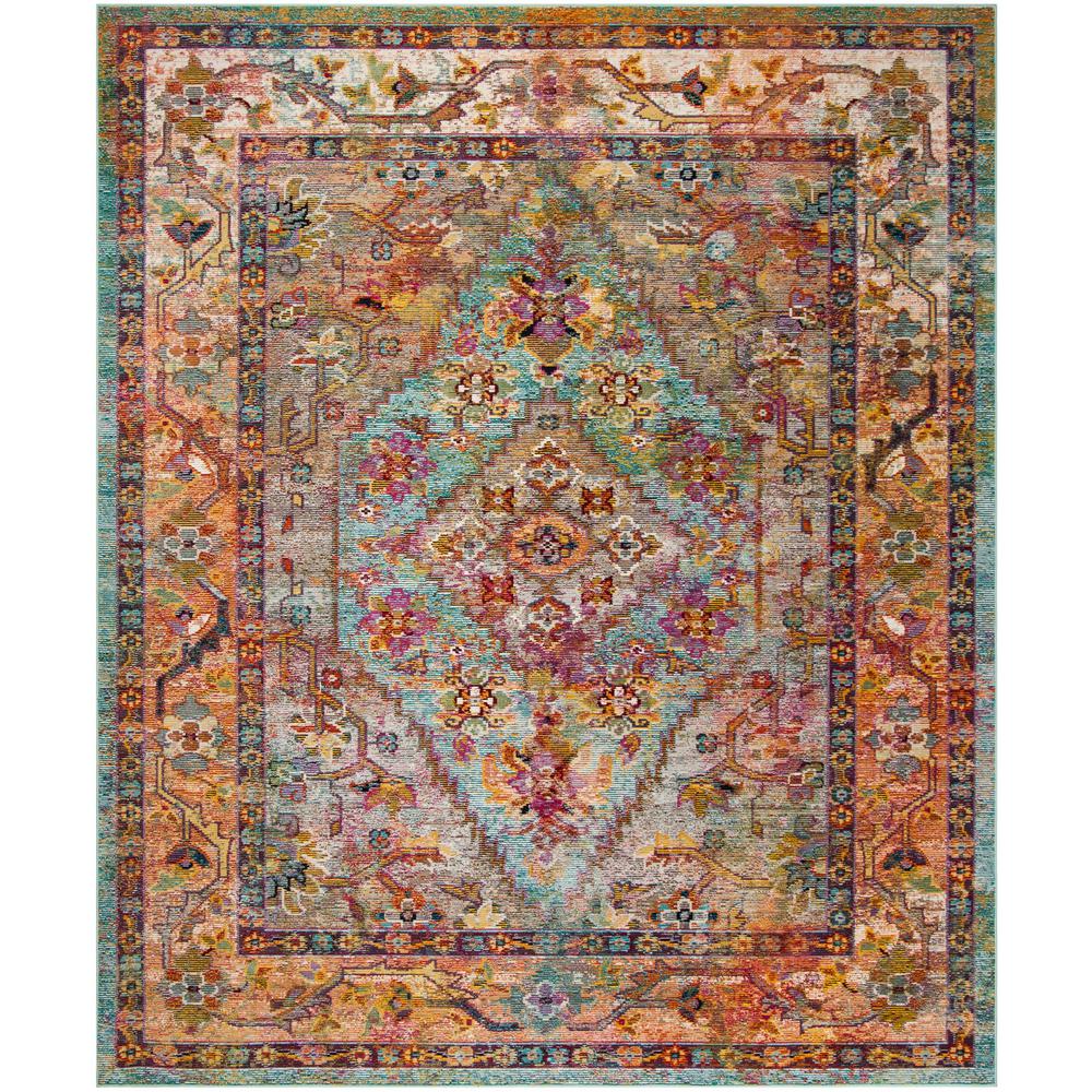 Safavieh Crystal Light Blue Orange 8 Ft X 10 Area Rug