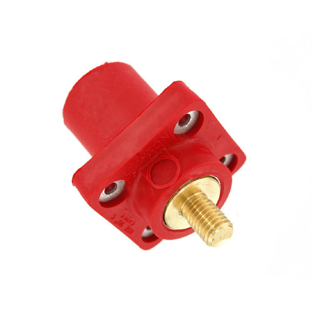 Threaded Stud Panel Receptacle Leviton 16R23-UG 16-Series Taper Nose Male Cam-Type Connector Green 90/°