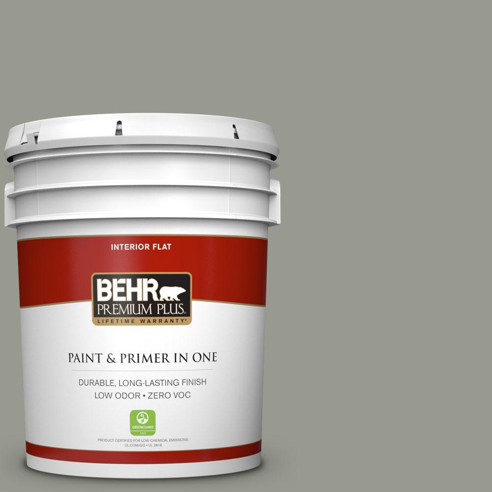 Behr Premium Plus 5 Gal Mq6 21 Hunter S Hollow Flat Zero Voc Mq6 21 Hunter S Hollow Flat Zero Voc Interior Paint And Primer In One
