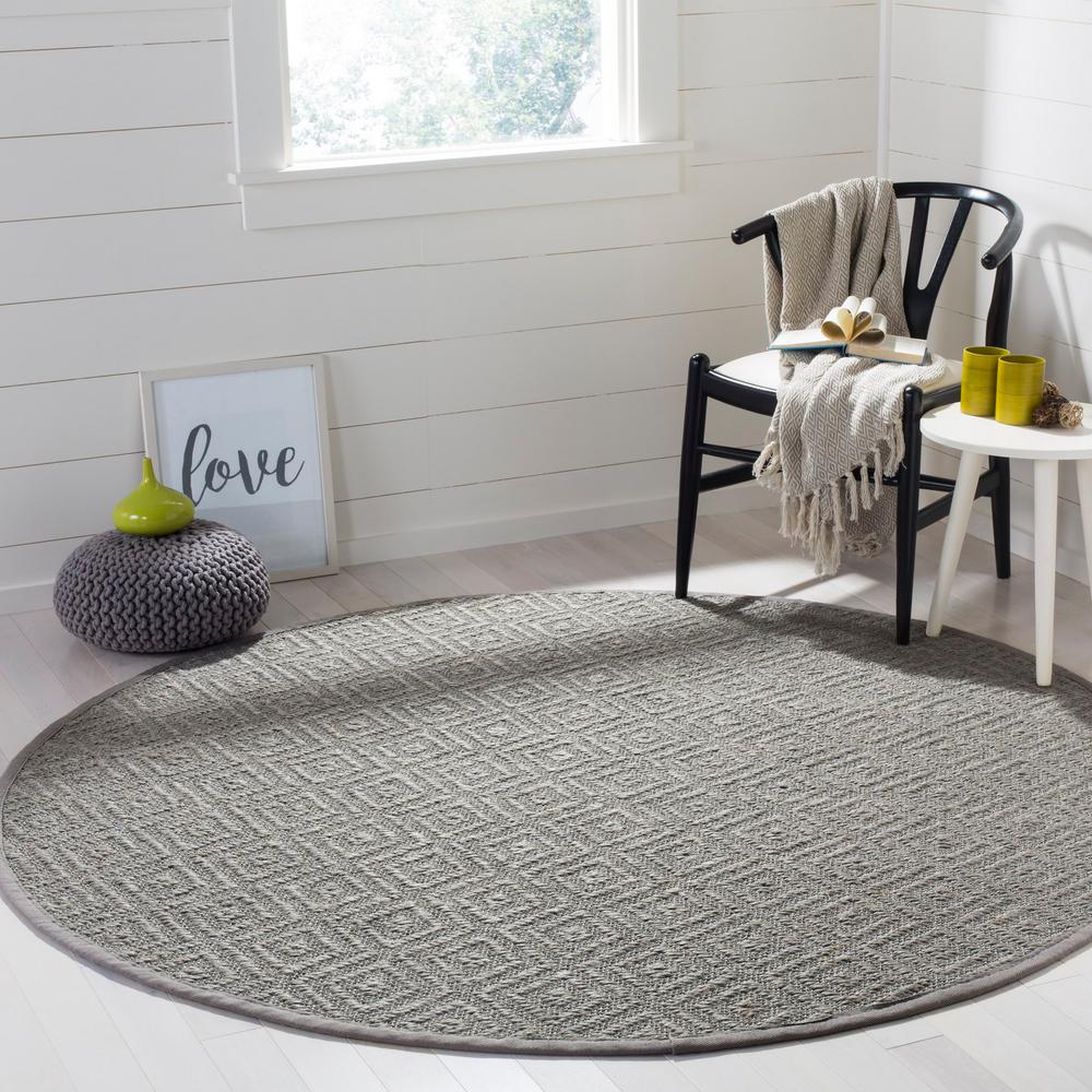 Safavieh Natural Fiber Light Gray 6 Ft X Round Indoor Safavieh Natural Fiber Light Gray