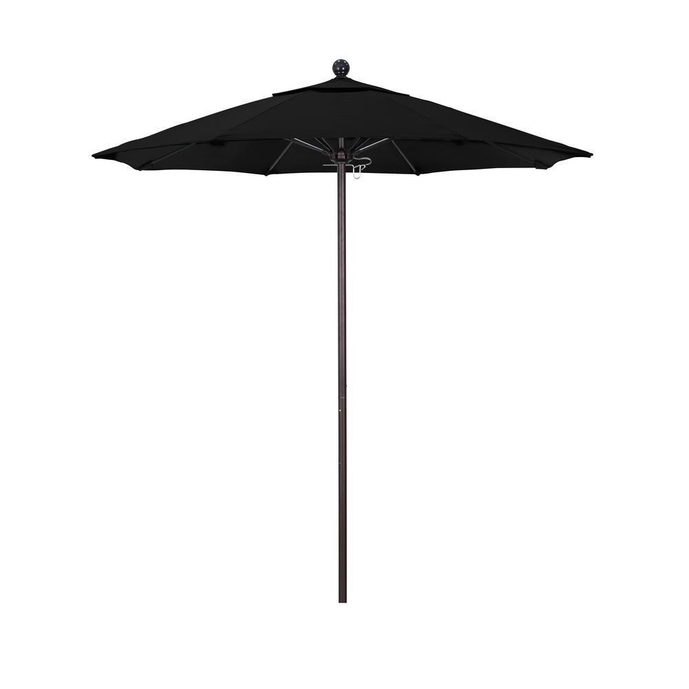 California Umbrella 7 5 Ft Market Bronze Fiberglass Pulley Open