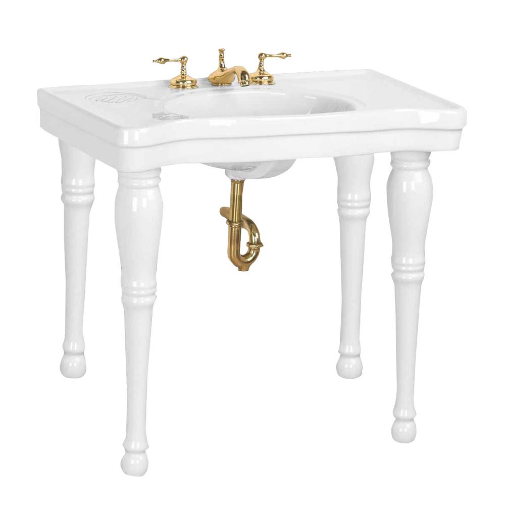 Buy Belle Epoque 3512 in. Console Sink Vitreous China in White with