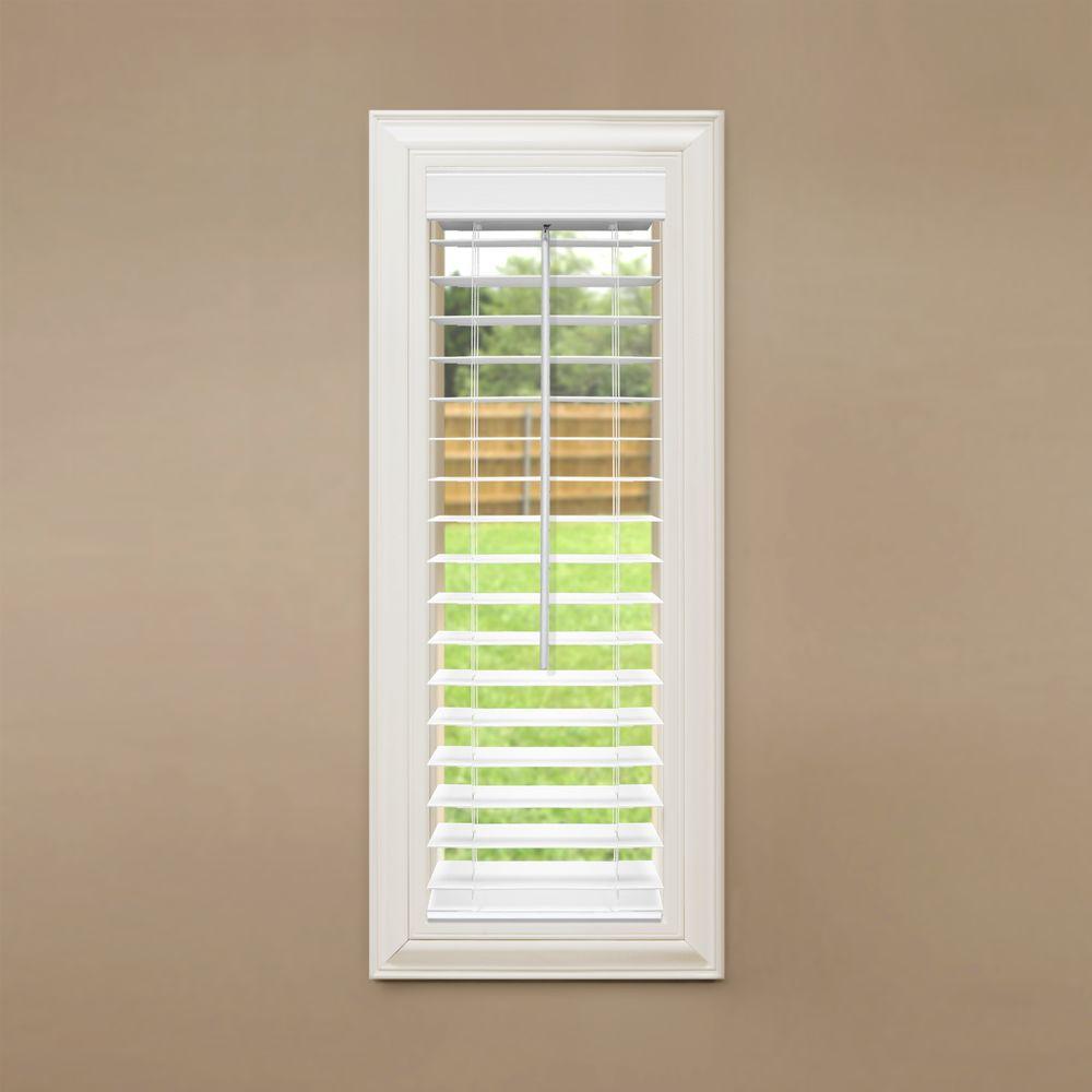 Home Decorators Collection White Cordless 2 in. Faux Wood Blind 12.5