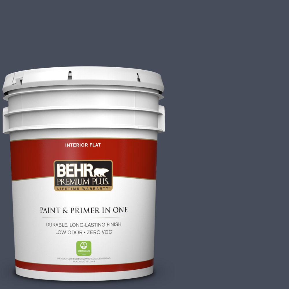 BEHR Premium Plus 5 gal. S5107 Dark Denim Flat Zero VOC Interior