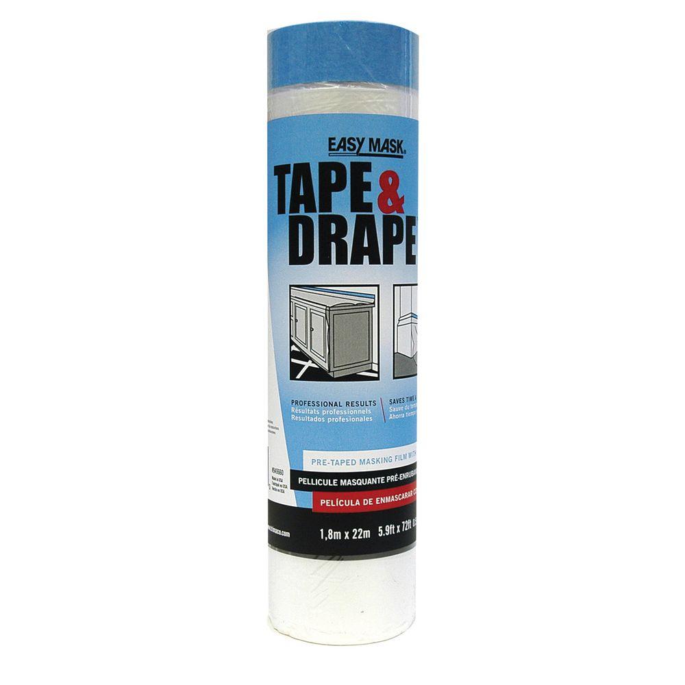 Easy Mask 5.9 ft. x 78 ft. 0.5 mil Tape and Drape with Perfect Edge
