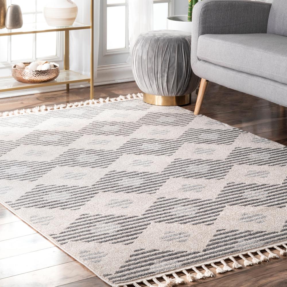 Nuloom Lynx Contemporary Diamond Striped Beige 4 Ft X 6 Ft