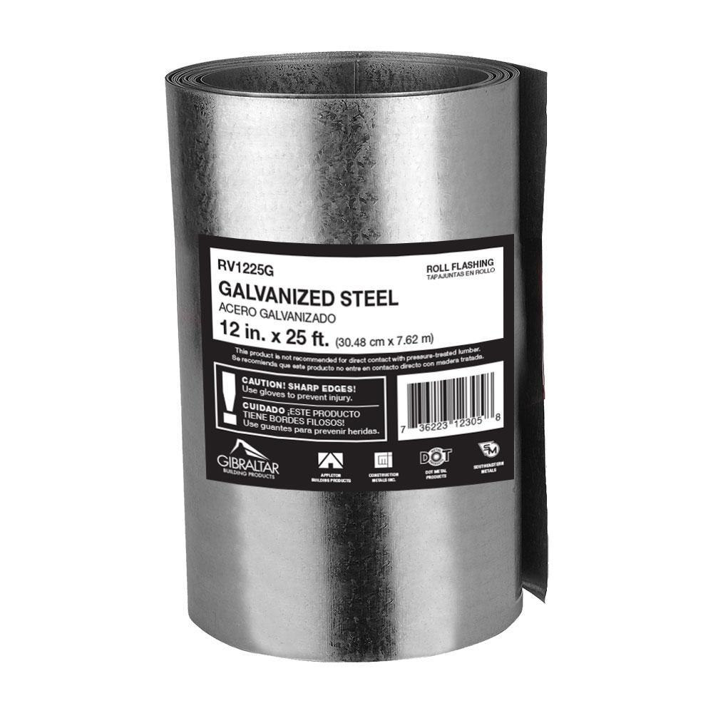 Gibraltar Building Products 12 In X 25 Ft Galvanized Steel Roll Valley Flashing Rv1225g The Home Depot