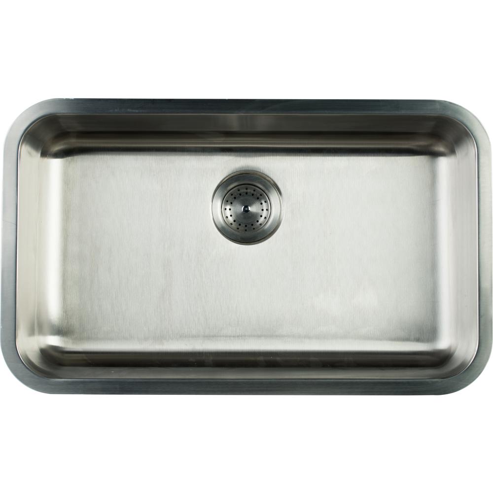 Glacier Bay Undermount Stainless Steel 30 In Single Bowl Kitchen Sink   Stainless Steel Glacier Bay Undermount Kitchen Sinks Sinbwl 3018 64 1000 