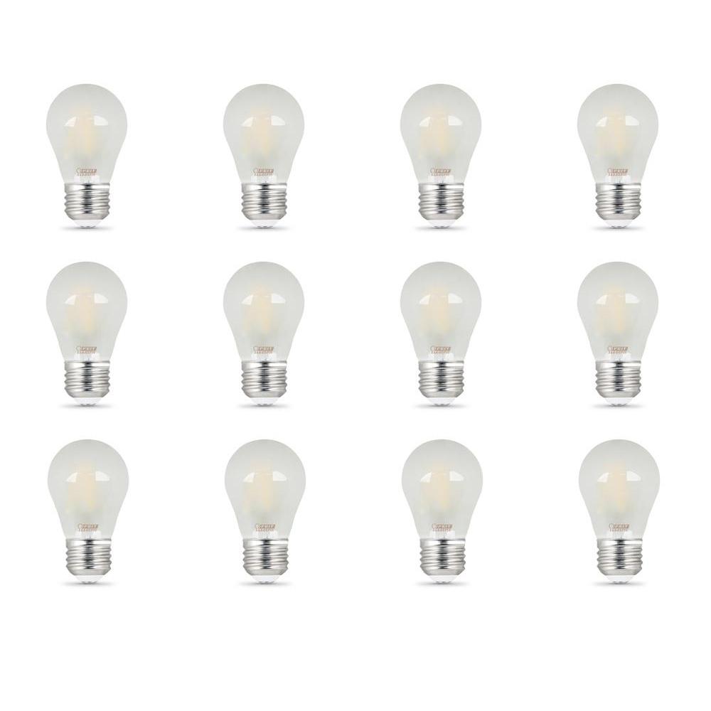 Feit Electric 40 Watt Equivalent Soft White 2700k A15 Dimmable Filament Frosted Glass Led Ceiling Fan Light Bulb 12 Pack
