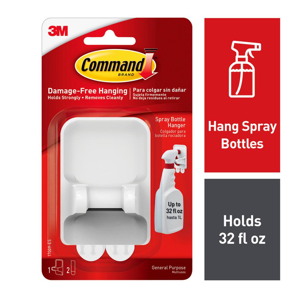 Command White Spray Bottle Hanger with 2Large Adhesive Strips17009ES