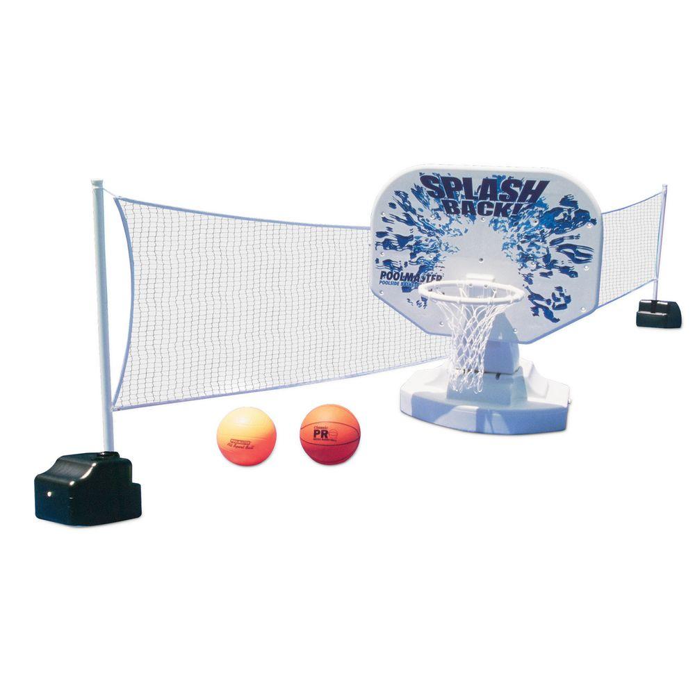 Poolmaster Splashback Swimming Pool Poolside Basketball And Volleyball Game Combo