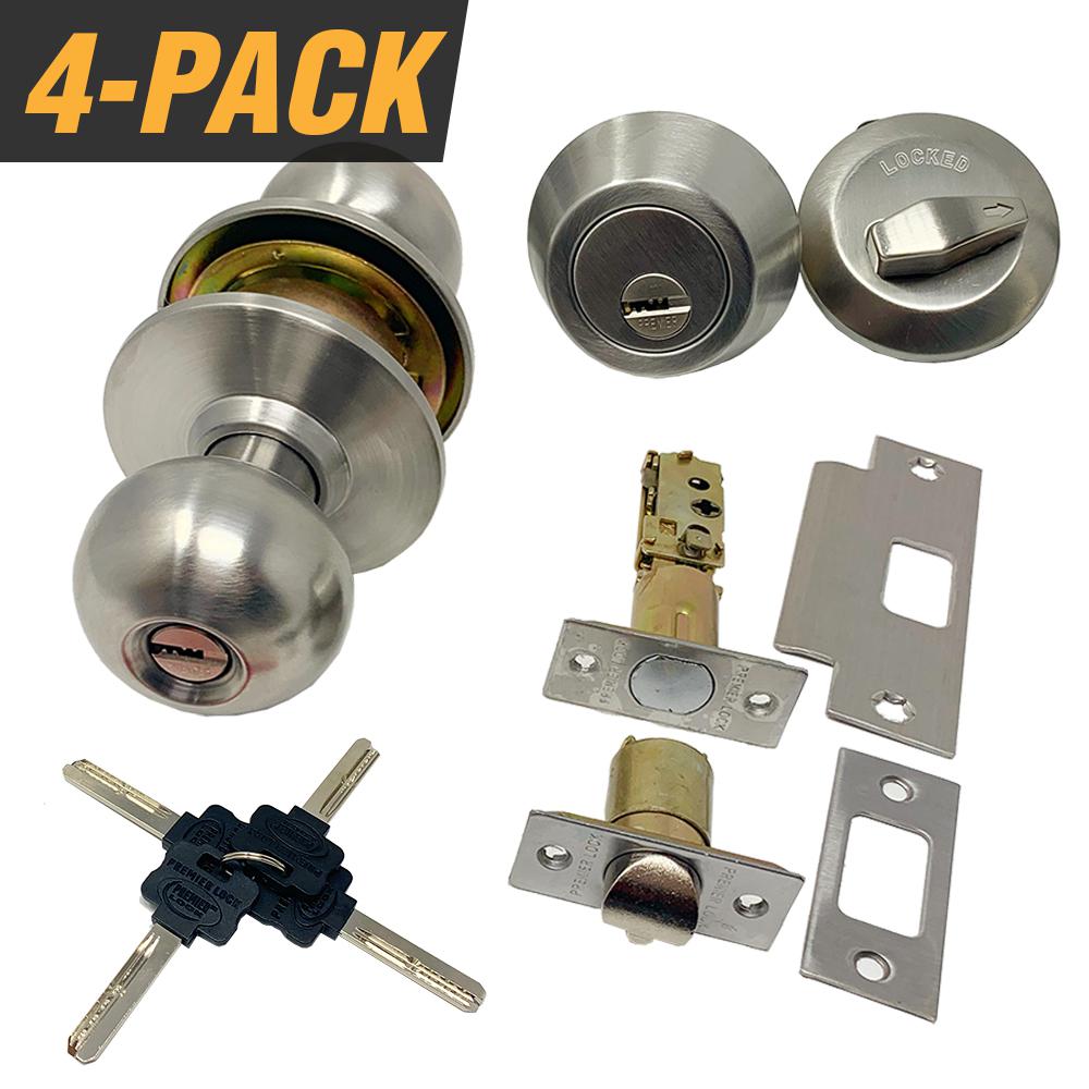Premier Lock High Security Stainless Steel Combo Lock Set with Keyed
