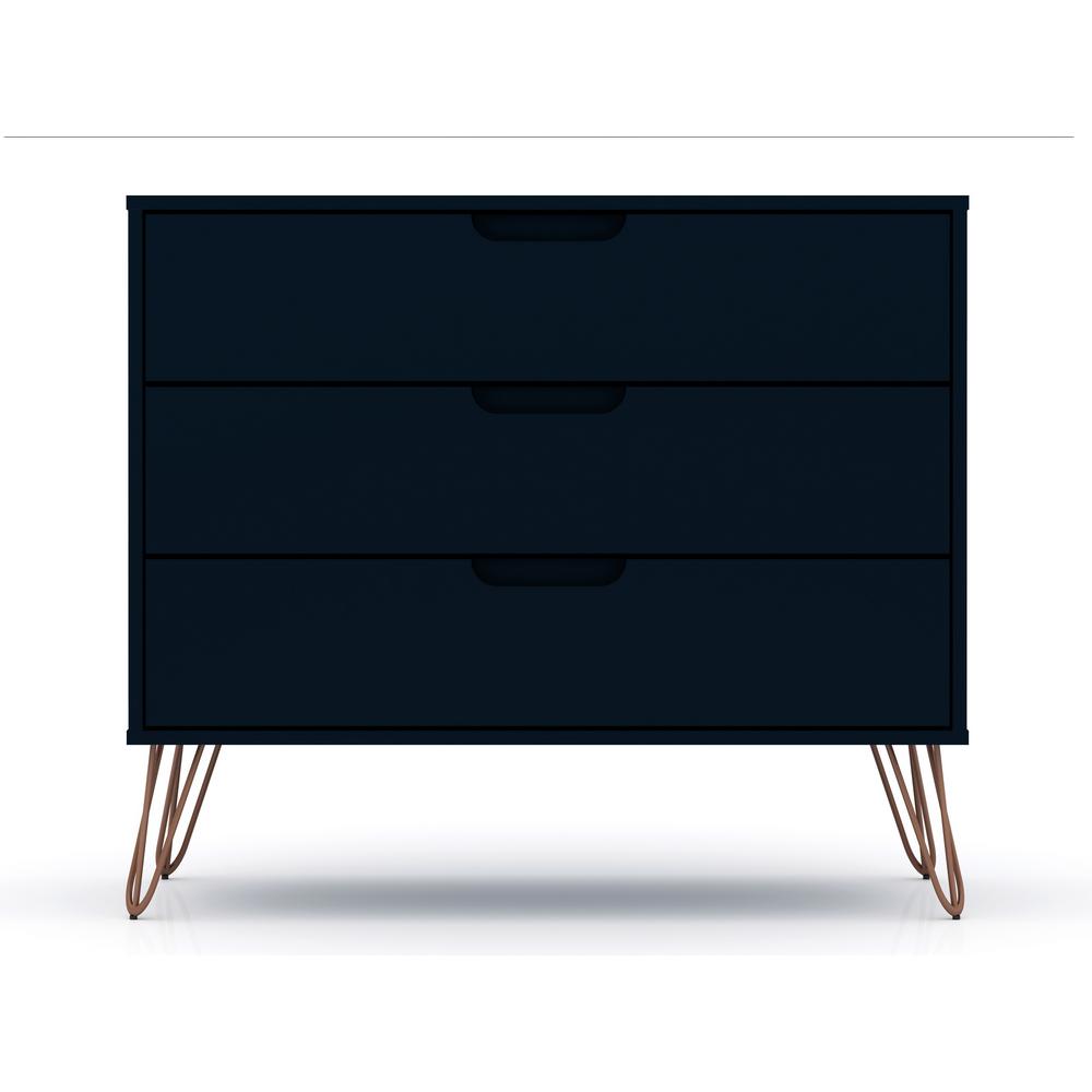 Luxor 3Drawer Tatiana Midnight Blue MidCentury Modern Dresser103HD5