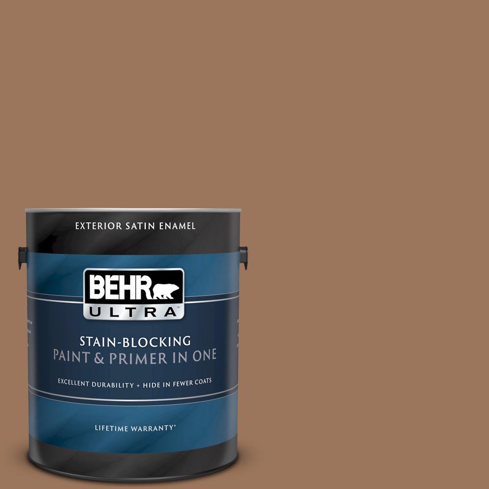 BEHR ULTRA 1 gal. S2206 Baked Sienna Satin Enamel Exterior Paint and