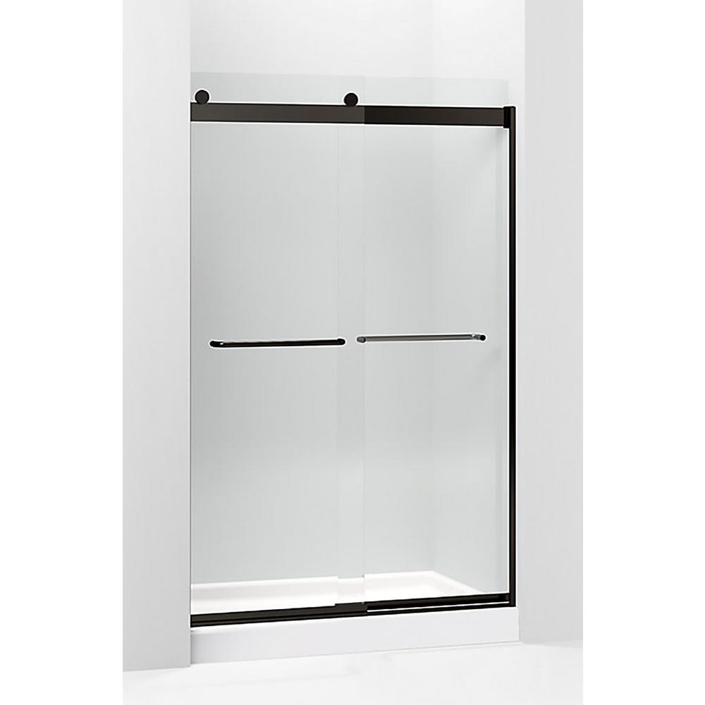 KOHLER Levity 47.625 in. W x 74 in. H Frameless Sliding Shower Door in Anodized Dark BronzeK