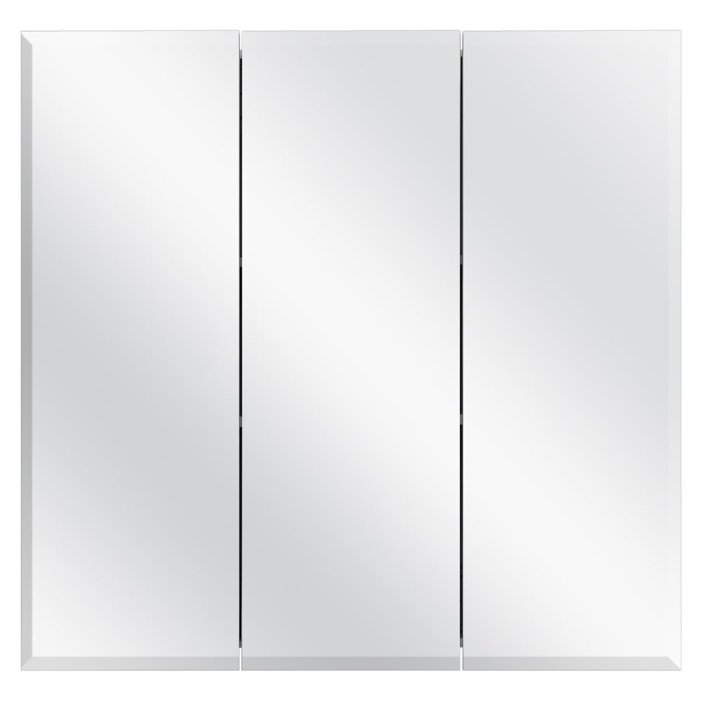 Glacier Bay 30 3 8 In W X 30 3 16 In H Frameless Surface Mount Tri View Bathroom Medicine Cabinet 45402 The Home Depot