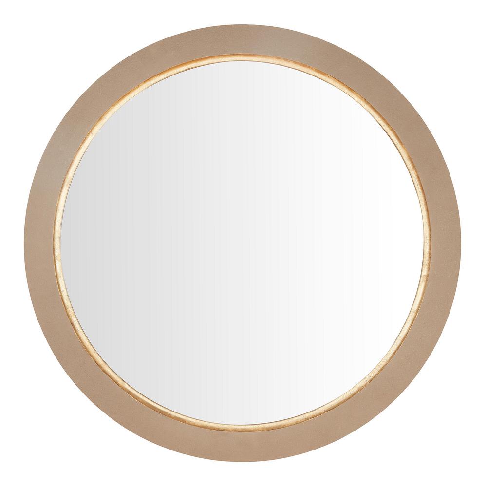 Home Decorators Collection 36 in. Diameter Farmhouse Round Framed Concrete Grey Accent Mirror with Gold Inlay was $298.0 now $139.0 (53.0% off)
